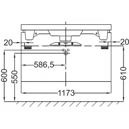 Модуль под раковину Reve 117,3х43,5х44,5 см, белый блестящий лак, 1 выдвижной ящик EB1133-G1C Jacob Delafon