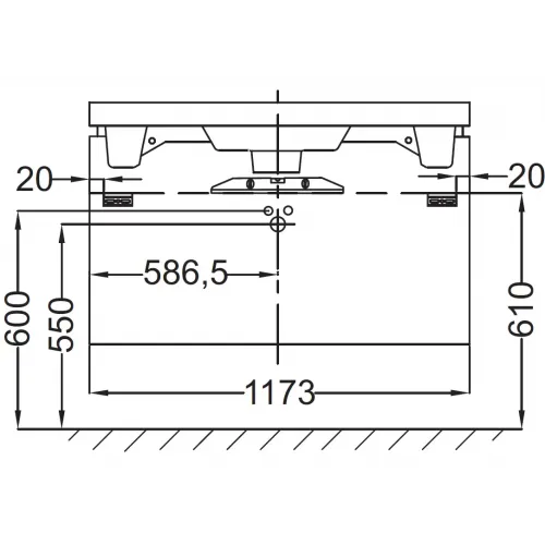 Модуль под раковину Reve 117,3х43,5х44,5 см, белый блестящий лак, 1 выдвижной ящик EB1133-G1C Jacob Delafon