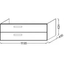 Модуль под раковину Rythmik 119,5х45х42,4 см, 2 ящика, белый EB1305-N18 Jacob Delafon