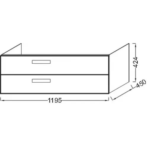 Модуль под раковину Rythmik 119,5х45х42,4 см, 2 ящика, белый EB1305-N18 Jacob Delafon