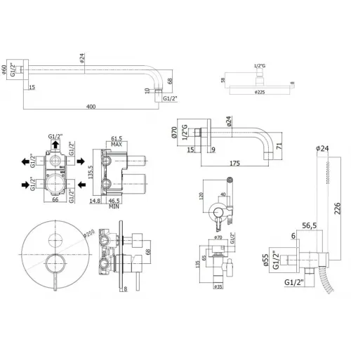Комплект смесителей PAFFONI Light KITZLIG019CR139