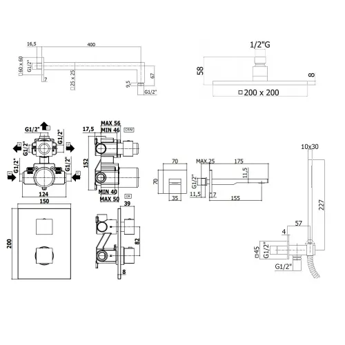 Комплект для душа PAFFONI Elle KITLEQ519CR120