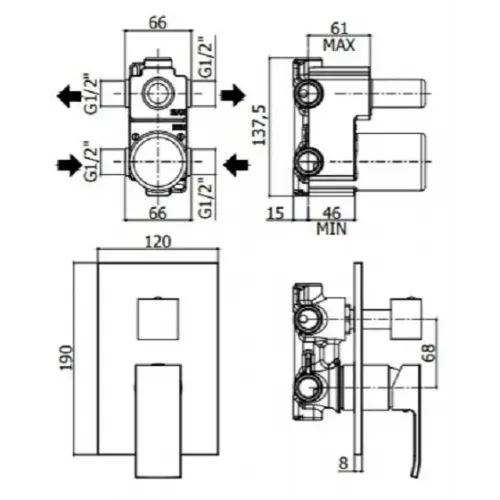 Смеситель для душа Paffoni Elle EL018CR/M