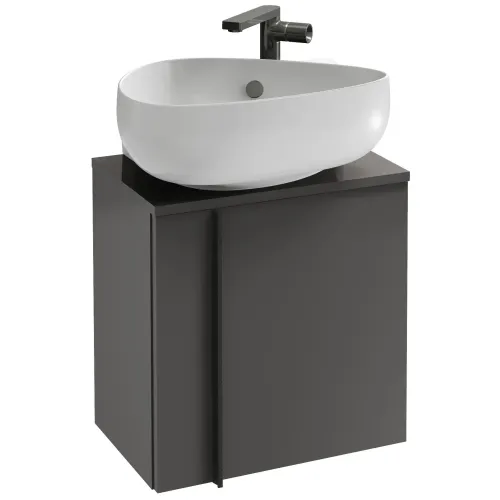 Модуль под раковину Nouvelle Vague 45х30х46,8 см, серый антрацит сатин, шарниры справа, 1 полка EB3045D-S17 Jacob Delafon