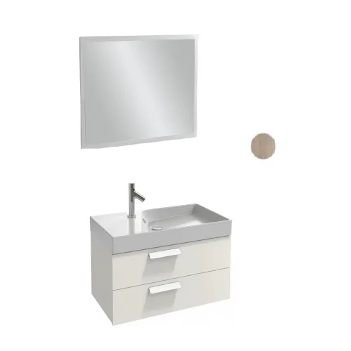 Комплект мебели для ванной Rythmik 79,5 см, квебекский дуб, подвесной монтаж, с подсветкой EB1441-NF+EXO112-Z-00+EB1303-E10 Jacob Delafon