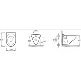 Подвесной унитаз Odeon 35,5х53,5 см, без сиденья E1755-00 Jacob Delafon