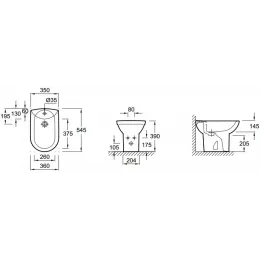Биде Odeon 36х54,5 см, напольное, без крышки E1093-00 Jacob Delafon