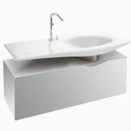 Комплект мебели для ванной Stillness 120 см, белый блестящий лак, с подогревом, с подсветкой, подвесной монтаж E1292-00+EB2000-G1C+EB2008-NF Jacob Delafon