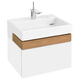 Модуль под раковину Terrace 60х48х38 см, белый блестящий, верхний ящик из цельного дерева, система push-to-open EB1185-G1C Jacob Delafon