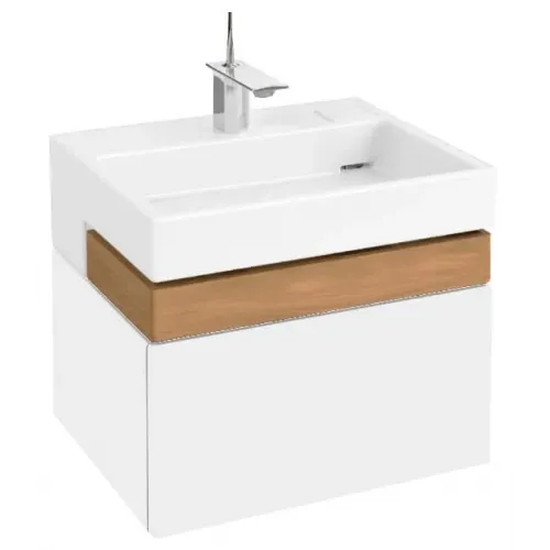 Модуль под раковину Terrace 60х48х38 см, белый блестящий, верхний ящик из цельного дерева, система push-to-open EB1185-G1C Jacob Delafon