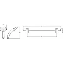 Душевой гарнитур Citrus со штангой, мыльницей, шлангом и лейкой, 5 режимов E12920-CP Jacob Delafon