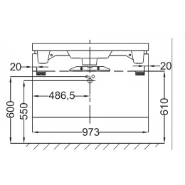 Модуль под раковину Reve 97,3х43,5х44,5 см, серый антрацит блестящий, 1 выдвижной ящик EB1132-442 Jacob Delafon