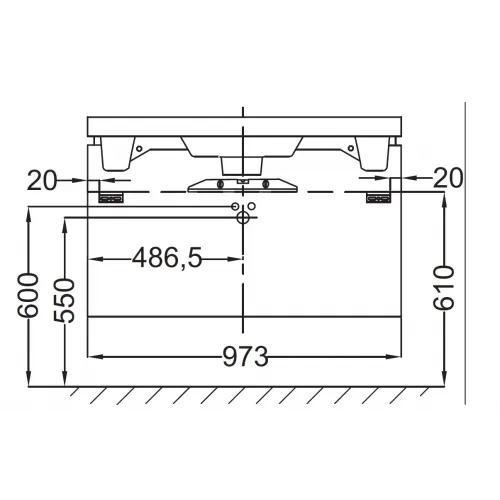 Модуль под раковину Reve 97,3х43,5х44,5 см, серый антрацит блестящий, 1 выдвижной ящик EB1132-442 Jacob Delafon
