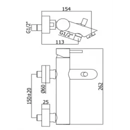 Смеситель для ванны Paffoni Light LIG022BO