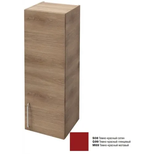 Шкаф Odeon Rive Gauche 40х34х100,3 см, шарниры справа, 2 полки, темно-красный глянцевый, ручка хром EB2571D-R5-G99 Jacob Delafon