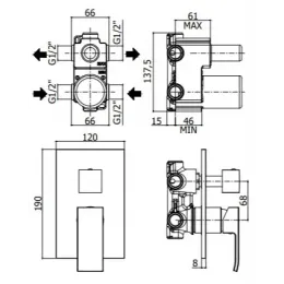 Смеситель для душа Paffoni Elle EL018NO/M