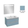 Комплект мебели для ванной Vox 80 см, нежный аквамарин, 2 выдвижных ящика, подвесной монтаж, с подсветкой EB1413-NF+EXAE112-Z-00+EB2028-RA-M43 Jacob Delafon