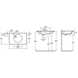 Мебельная раковина Odeon Rive Gauche 81х51,2 см, санфарфор EXAW112-Z-00 Jacob Delafon
