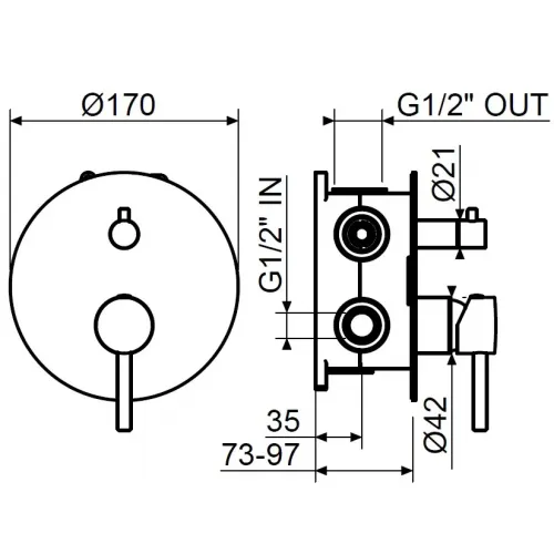 Комплект смесителя для душа Plumberia Selection KIT1901RS