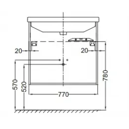 Модуль под раковину Struktura 77х47х56 см, серый антрацит, 1 выдвижной ящик EB1285-N14 Jacob Delafon