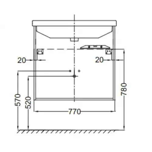 Модуль под раковину Struktura 77х47х56 см, серый антрацит, 1 выдвижной ящик EB1285-N14 Jacob Delafon