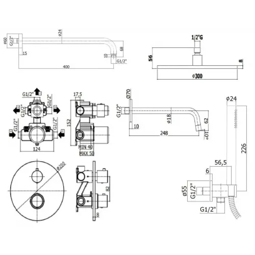 Комплект для ванны PAFFONI Light KITLIQ019CR046KING