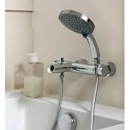 Настенный смеситель Toobi полированный никель, с выходом на душ (без лейки), никель, неповоротный излив E8963-BN Jacob Delafon