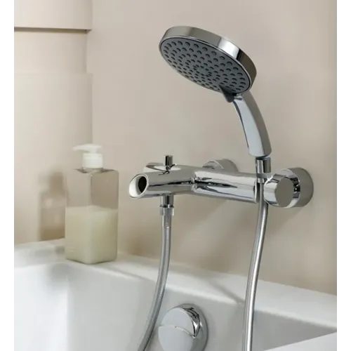 Настенный смеситель Toobi полированный никель, с выходом на душ (без лейки), никель, неповоротный излив E8963-BN Jacob Delafon