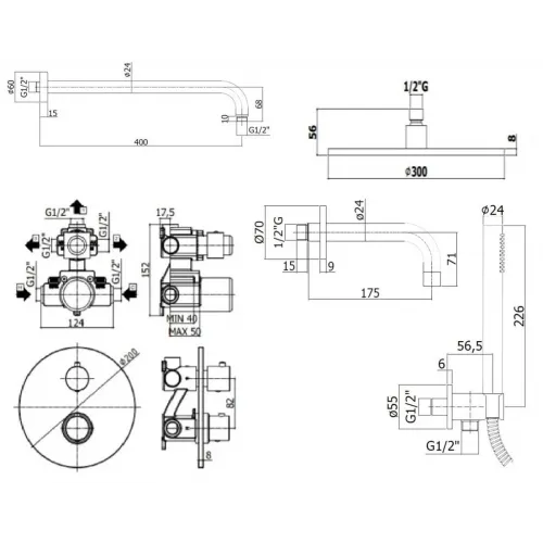 Комплект для ванны PAFFONI Light KITLIQ019NO139KING