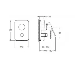 Лицевая часть встраиваемого смесителя July 2 функции E98714-CP Jacob Delafon