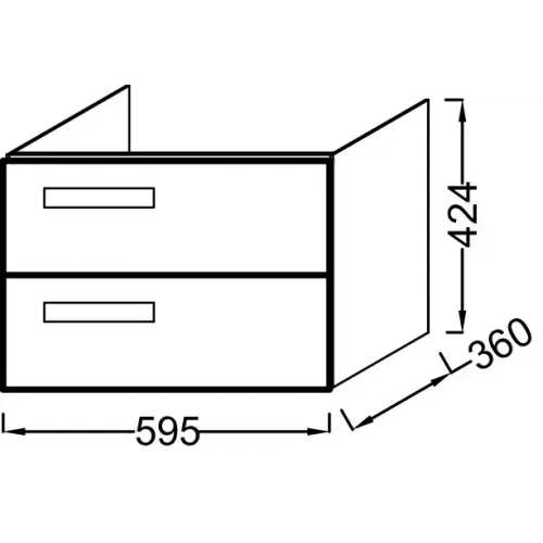 Модуль под раковину Rythmik 59,5х36х42,4 см, 2 ящика, серый антрацит EB1300-N14 Jacob Delafon