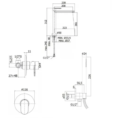 Комплект для душа Paffoni Candy KITCA010HCR081
