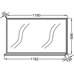 Зеркало Vivienne 118,2х69,6 см, с полочкой, белый глянец EB1599-N18 Jacob Delafon