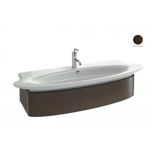 Модуль с раковиной Presqu'ile 130 см, ящик, плавное закрытие, овальная раковина со столешницей, палисандр шпон, подвесной монтаж E4435-00+EB1101-V13 Jacob Delafon