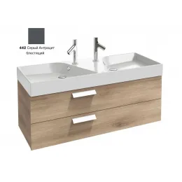 Модуль под раковину Rythmik 119,5х45х42,4 см, серый антрацит блестящий, 2 выдвижных ящика EB1305-442 Jacob Delafon