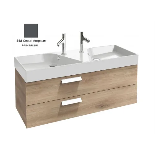 Модуль под раковину Rythmik 119,5х45х42,4 см, серый антрацит блестящий, 2 выдвижных ящика EB1305-442 Jacob Delafon