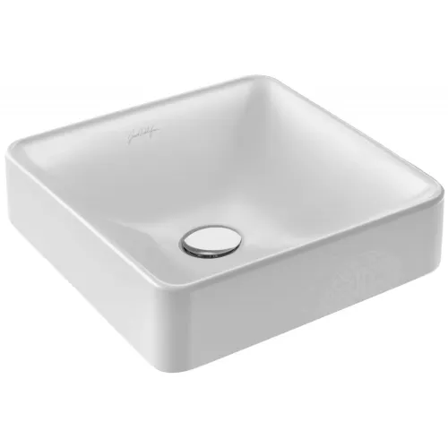 Накладная раковина Vox 40х40х13,5 см, логотип 1930, с отверстием перелива в передней части, с заглушкой, санфарфор EVG102-PT6 Jacob Delafon