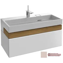 Модуль под раковину Terrace 100х48х38 см, пыльная роза глянцевый, верхний ящик из цельного дерева, система push-to-open EB1187-G1H Jacob Delafon