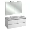 Комплект мебели для ванной Odeon Up 120 см, белый блестящий лак, 3 выдвижных ящика, с подсветкой, с подсветкой, подвесной монтаж E4730-00+EB798RU-G1C+EB892-G1C Jacob Delafon