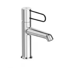 Смеситель для умывальника Odeon Rive Gauche хром / чёрный, неповоротный излив, без донного клапана E21029-BLV-CP Jacob Delafon