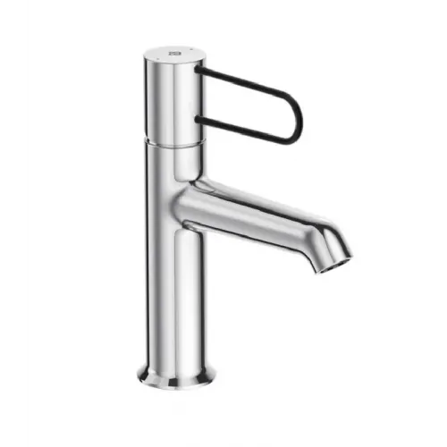 Смеситель для умывальника Odeon Rive Gauche хром / чёрный, неповоротный излив, без донного клапана E21029-BLV-CP Jacob Delafon