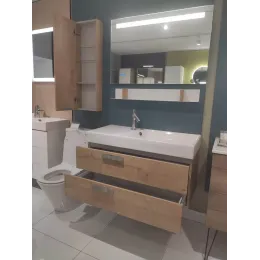 Комплект мебели для ванной Rythmik 100 см, арлингтонский дуб, +шкаф-колонна, выставочный образец, подвесной монтаж EB1304-E70+EXN112-Z-00+EB1058G-E70/У Jacob Delafon