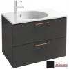 Модуль под раковину Odeon Rive Gauche 80х50,8х56,8 см, 2 ящика, медные ручки, черный матовый EB2522-R7-M61 Jacob Delafon