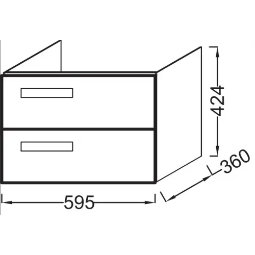 Модуль под раковину Rythmik 59,5х36х42,4 см, малиновый глянцевый, 2 выдвижных ящика EB1300-R3 Jacob Delafon