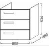 Модуль под раковину Rythmik 59,5х36х63,4 см, малиновый глянцевый, 3 выдвижных ящика EB1306-R3 Jacob Delafon