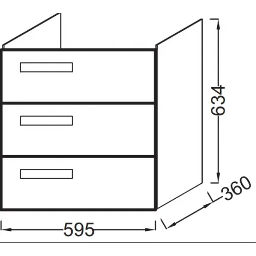 Модуль под раковину Rythmik 59,5х36х63,4 см, малиновый глянцевый, 3 выдвижных ящика EB1306-R3 Jacob Delafon