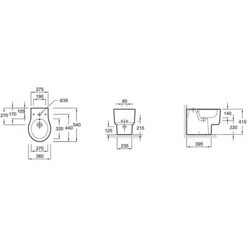 Биде Viragio 36х54 см, напольное, крышка в комплекте E4794-00 Jacob Delafon