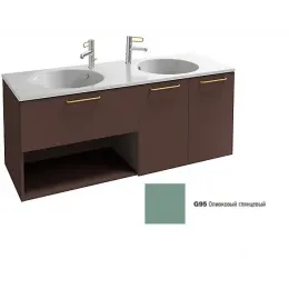 Модуль под раковину Odeon Rive Gauche 140х50,8х56,8 см, 3 ящика, 1 ниша, оливковый глянцевый, ручки медь EB2556-R7-G95 Jacob Delafon