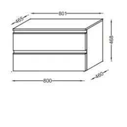 Тумба для ванной Vox белый, 2 выдвижных ящика, подвесной монтаж 80х46 см EB2061-RA-N18 Jacob Delafon