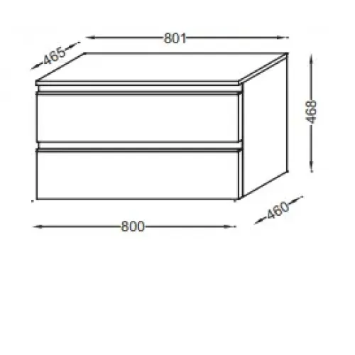 Тумба для ванной Vox белый, 2 выдвижных ящика, подвесной монтаж 80х46 см EB2061-RA-N18 Jacob Delafon